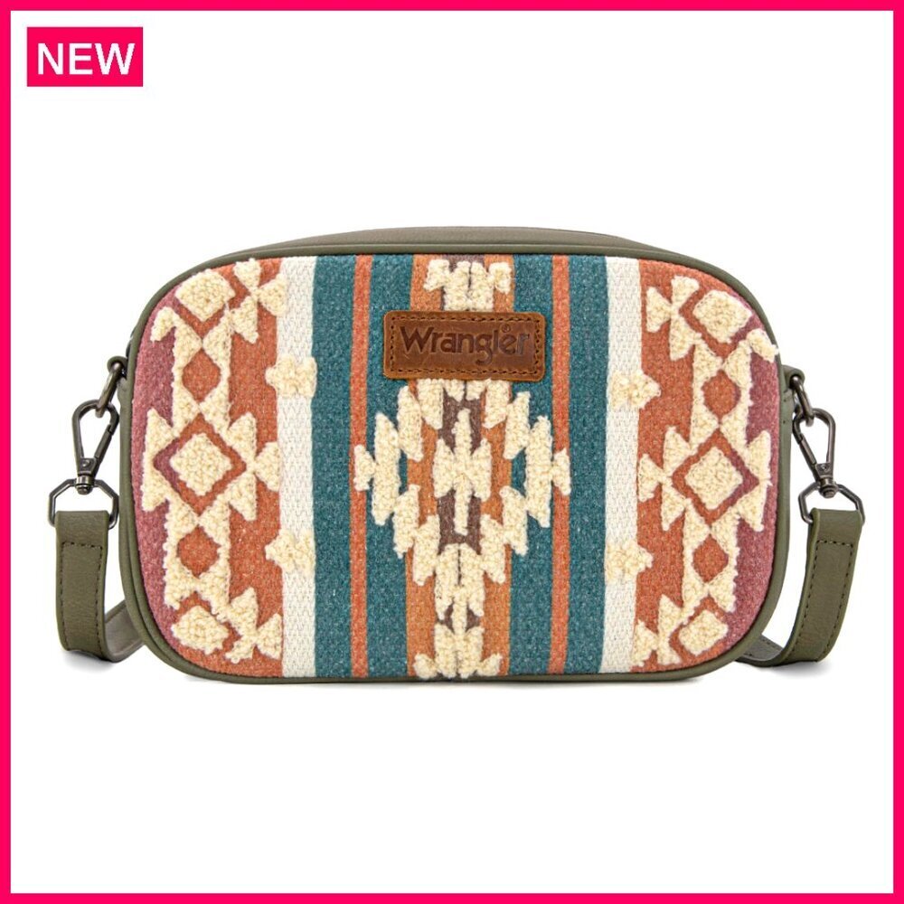 Sherpa Aztec Canvas Crossbody Purse with Adjustable Strap